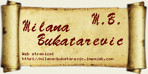Milana Bukatarević vizit kartica